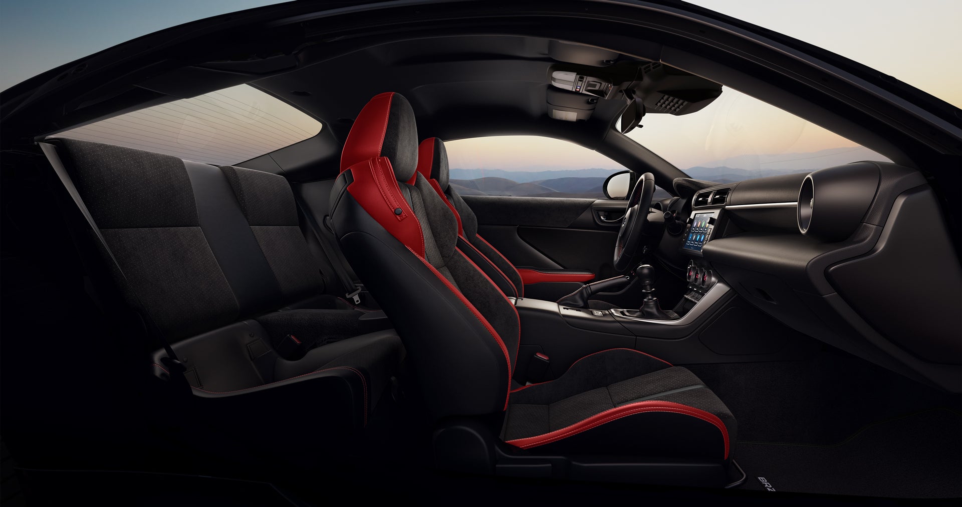 2027 Subaru BRZ Limited Shown in Black/Red Ultrasuede® & Leather