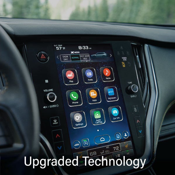 An 8-inch available touchscreen with the words “Ugraded Technology“. | Subaru of Ann Arbor in Ann Arbor MI