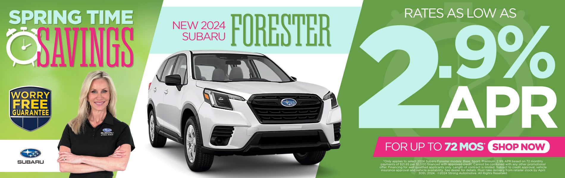 New 2024 Subaru Forester rates as low as 2.9%