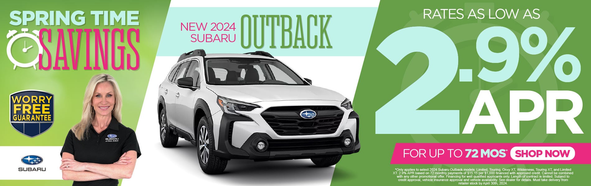 New 2024 Subaru Outback rates as low as 2.9%