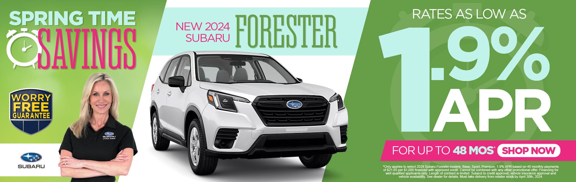 New 2024 Subaru Forester rates as low as 1.9%