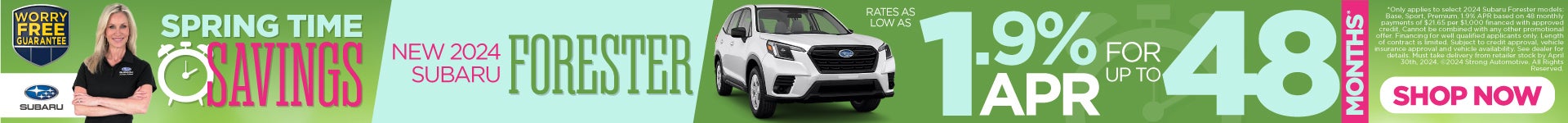 New 2024 Subaru Forester | Rates as low as 1.9% APR for up to 48 months*