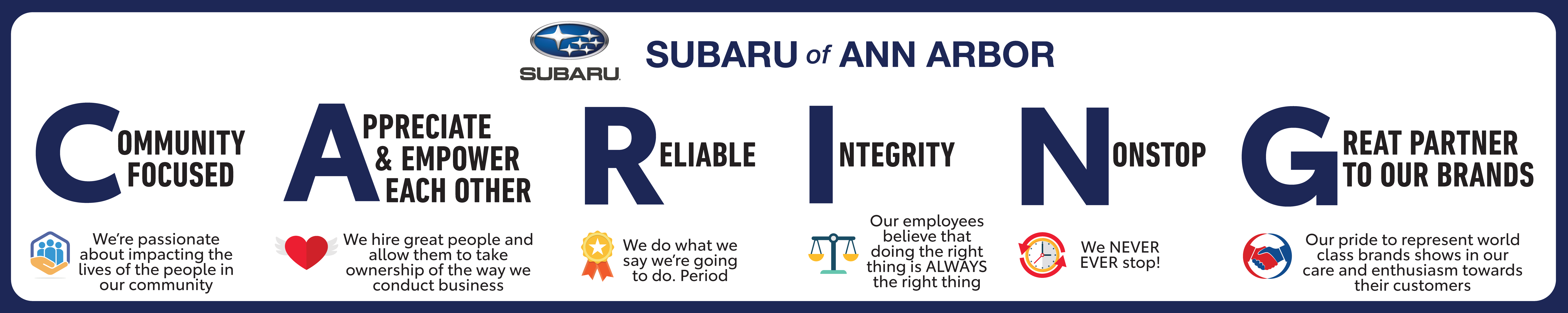 Subaru of Ann Arbor Core Values