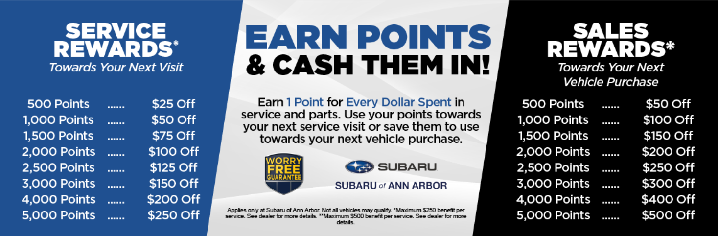 Earn Service Rewards at Subaru of Ann Arbor