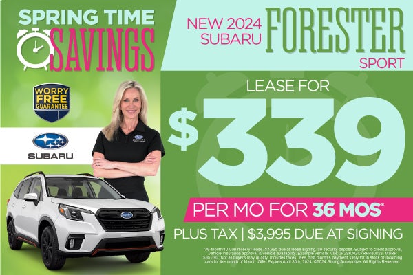 new 2024 Forester lease for $339
